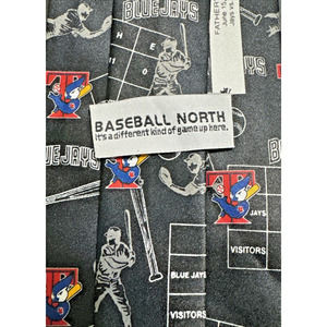 Men's Neck Tie Baseball North Silk L56" W4" Black